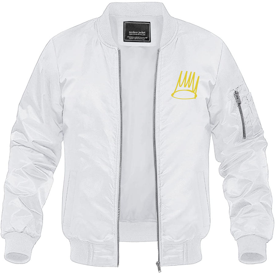 Men's J. Cole Crown Lightweight Bomber Jacket Windbreaker Softshell Varsity Jacket Coat