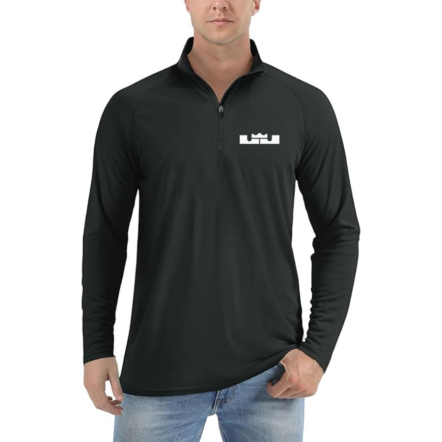 Men's Lebron James Lightweight Quarter-Zip Athletic Shirt – Long Sleeve Polyester Wear