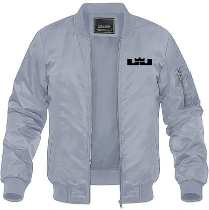 Men's Lebron James Lightweight Bomber Jacket Windbreaker Softshell Varsity Jacket Coat