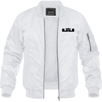 Men's Lebron James Lightweight Bomber Jacket Windbreaker Softshell Varsity Jacket Coat